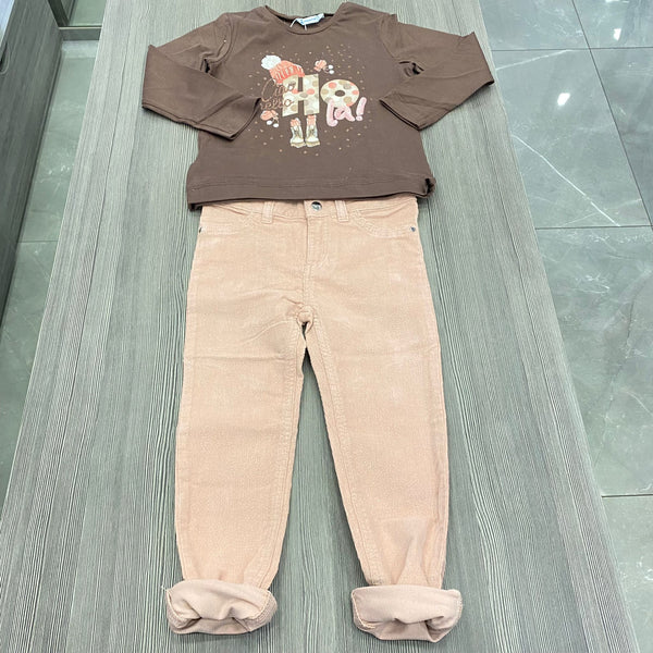 Completo pantalone velluto lurex bambina