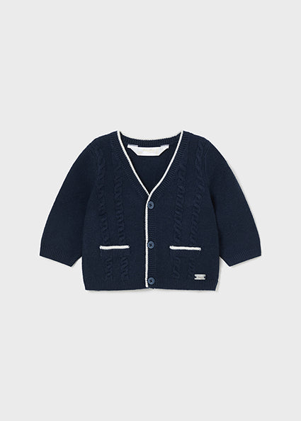 Cardigan scollo a v  tricot neonato