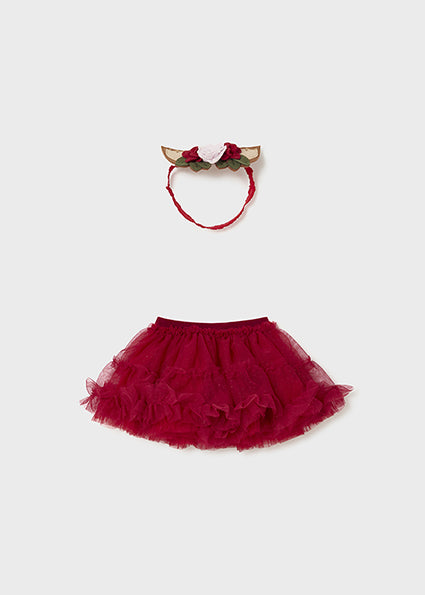 Gonna tulle con fascia orecchie neonata
