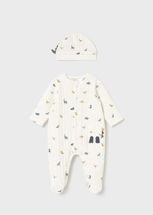 Tutina con cappello dinosauro neonato