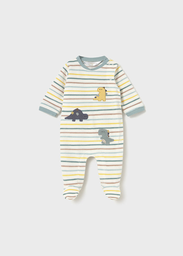 Tutina in ciniglia riga neonato