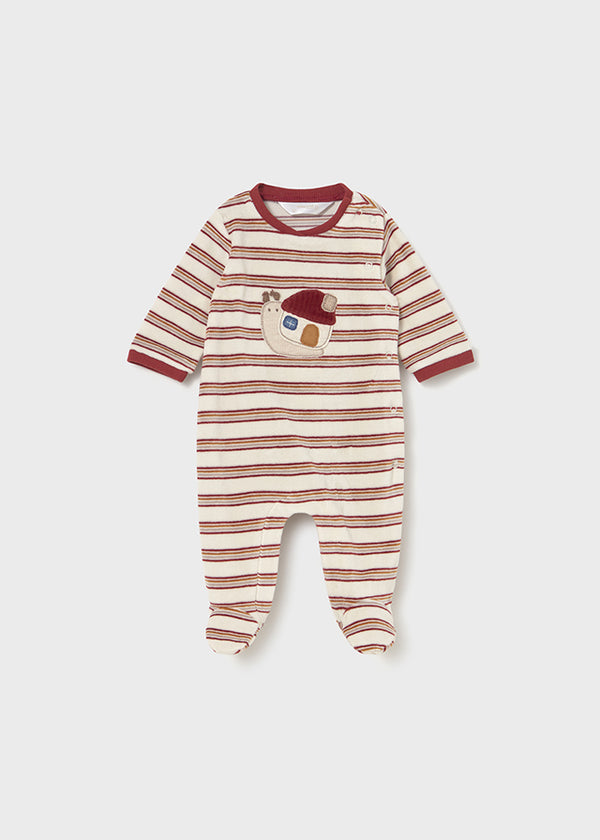Tutina in ciniglia riga neonato