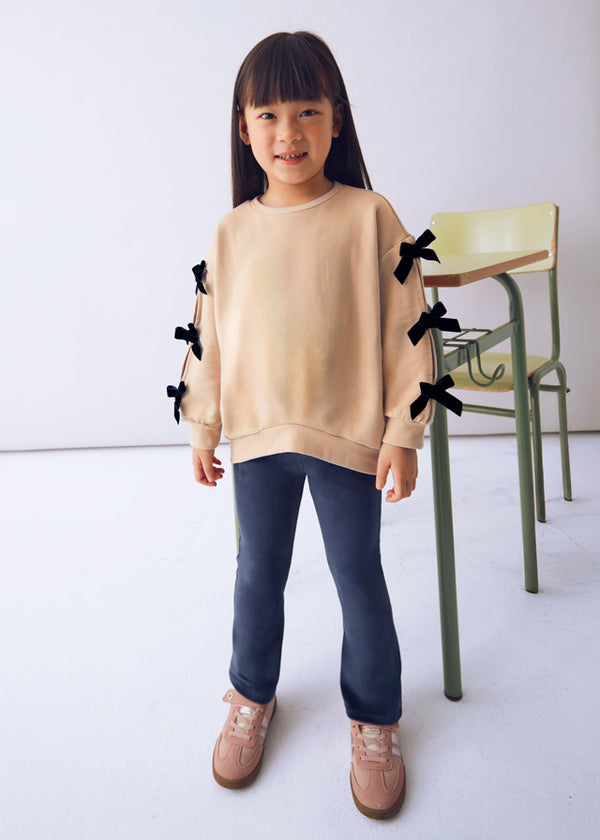Completo leggings e felpa fiocco bambina