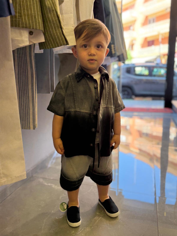 Completo 2 pezzi camicia e bermuda 2-16 anni