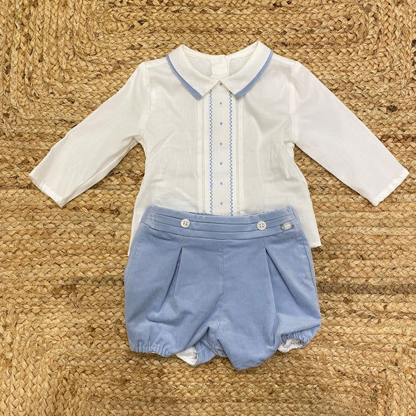 Completo pantaloncino e camicia neonato