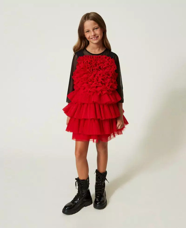 Abito con volant e T-shirt in tulle TWIN SET  2 a 16 anni