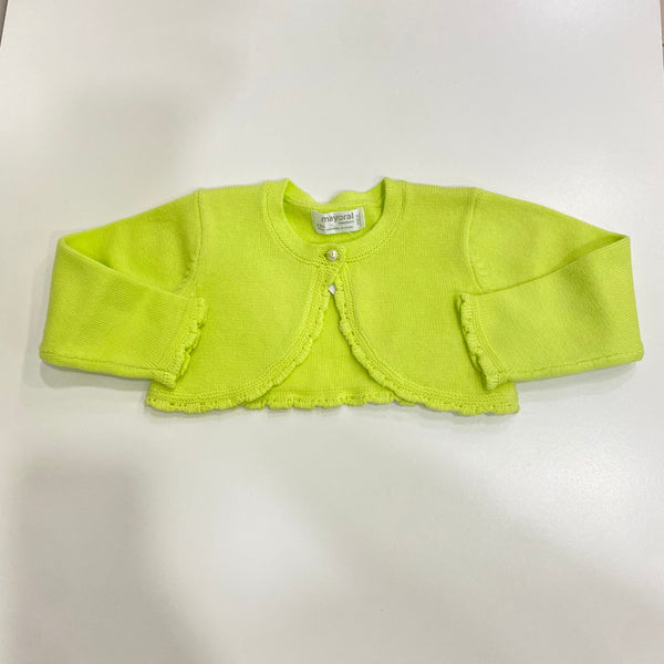 Sustainable cotton tricot baby girl cardigan 318 tulip 