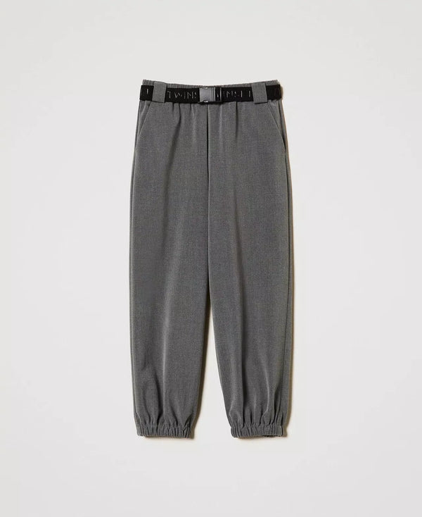 Pantaloni joggers in flanella con cintura ragazza