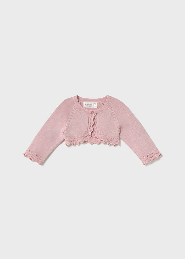 Cardigan tricot rosa baby neonata