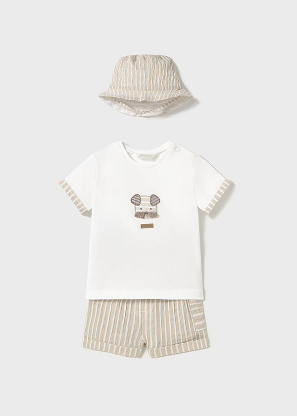 Completo 3 pezzi con cappellino neonato