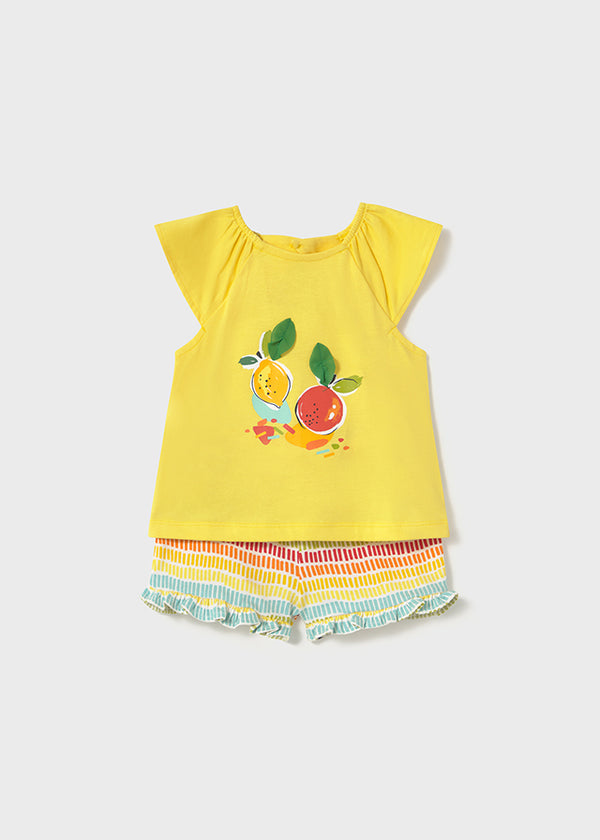 Completo pantalocino e maglietta frutta neonata