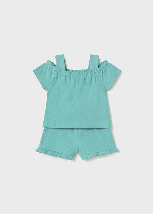 Completo pantaloncino e maglietta neonata
