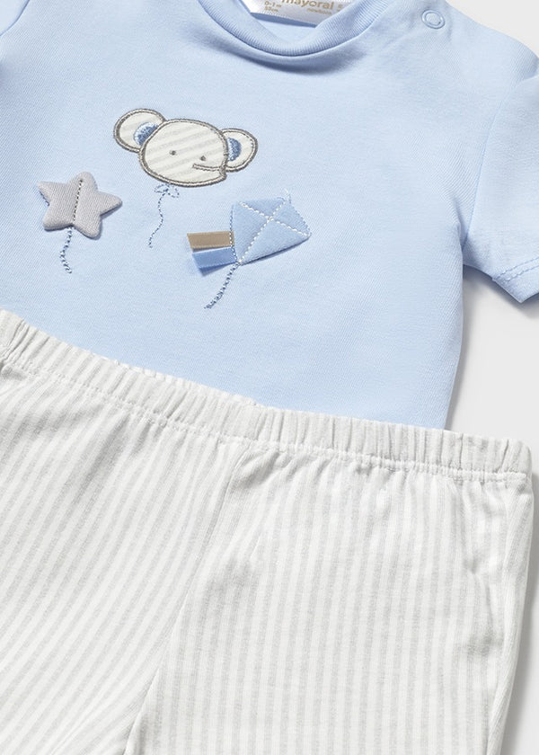 Completo pantaloncino e maglietta neonato
