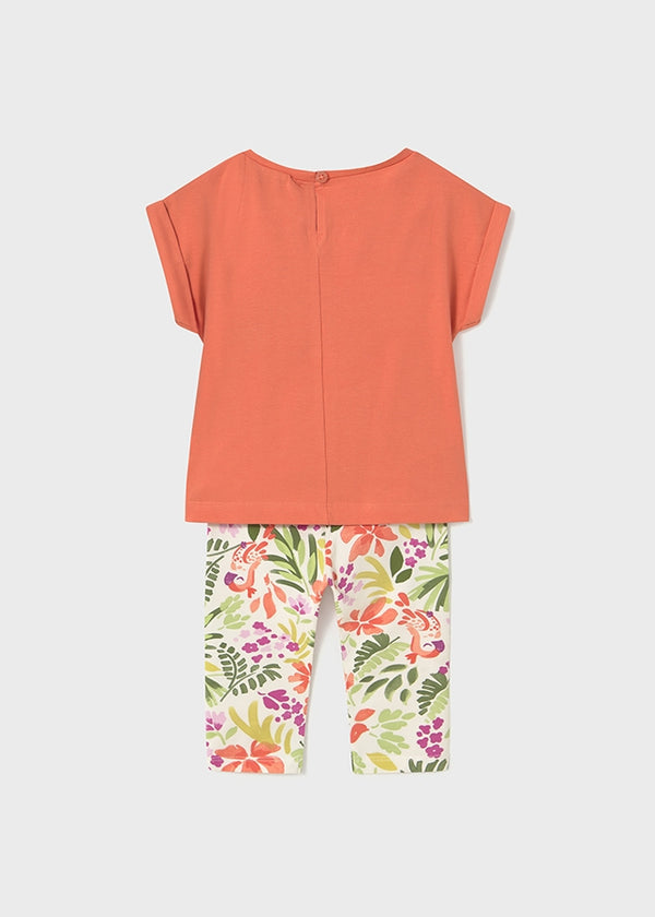 Completo leggings stampato e maglietta neonata