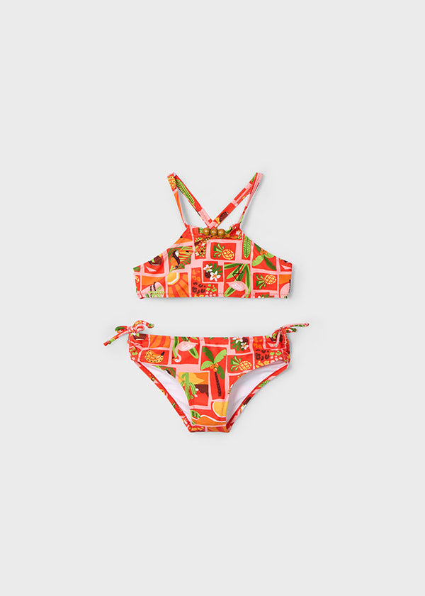 Bikini stampa fiocco bambina