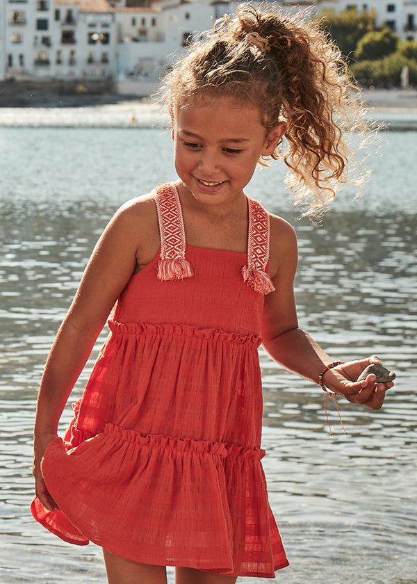 Vestito bretelle fantasia bambina