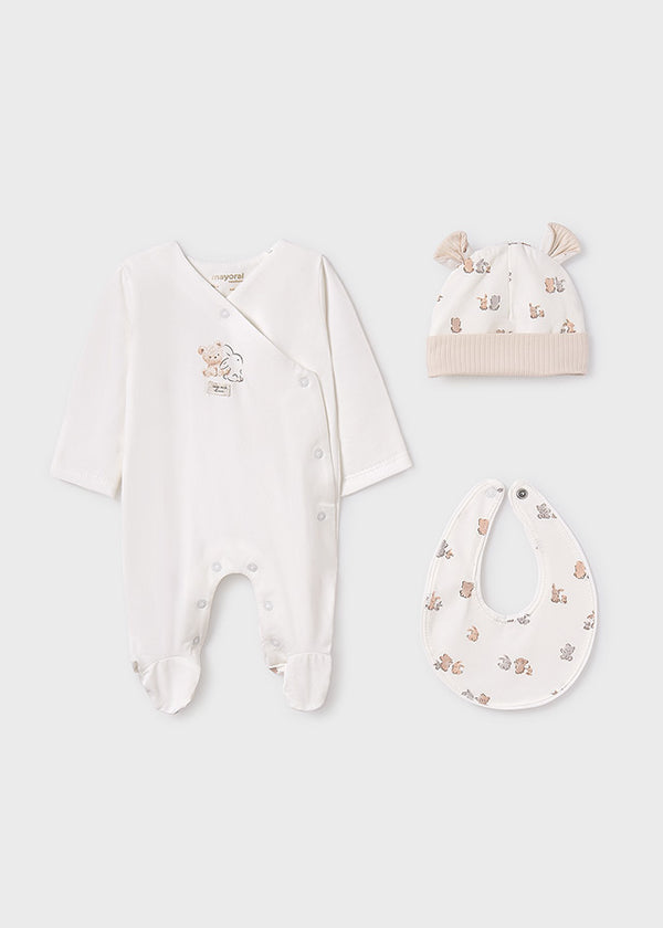 Set regalo 3 pezzi con tutina neonato