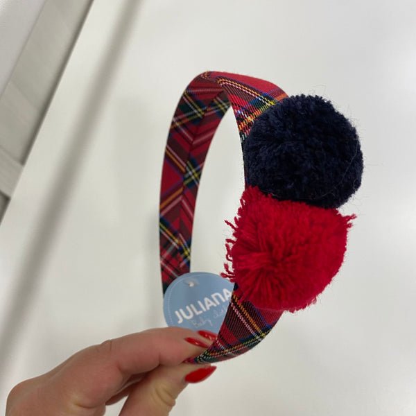 Frontino tartan con ponpon