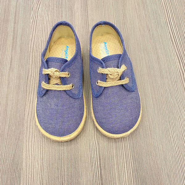 Scarpa in lino con lacci denim