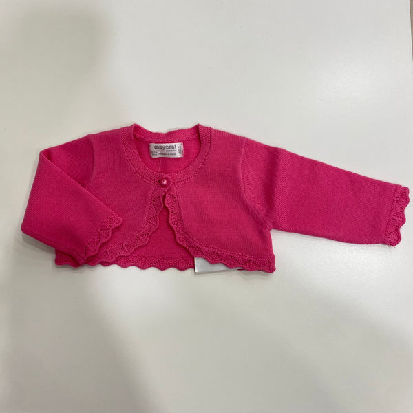 Sustainable cotton tricot baby girl cardigan 318 tulip 