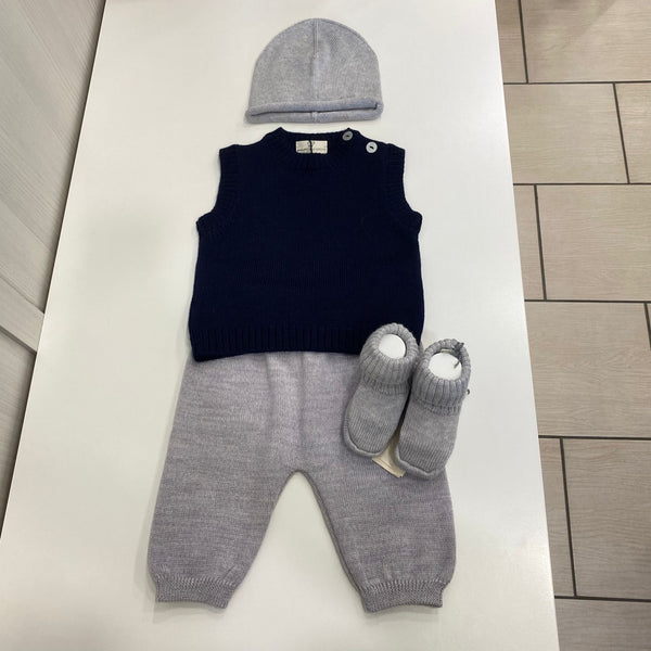Completo gilet 4 pz  in pura lana vergine