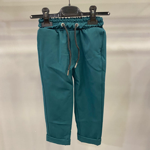 Pantalone con molla VERDE 2 a 16 anni