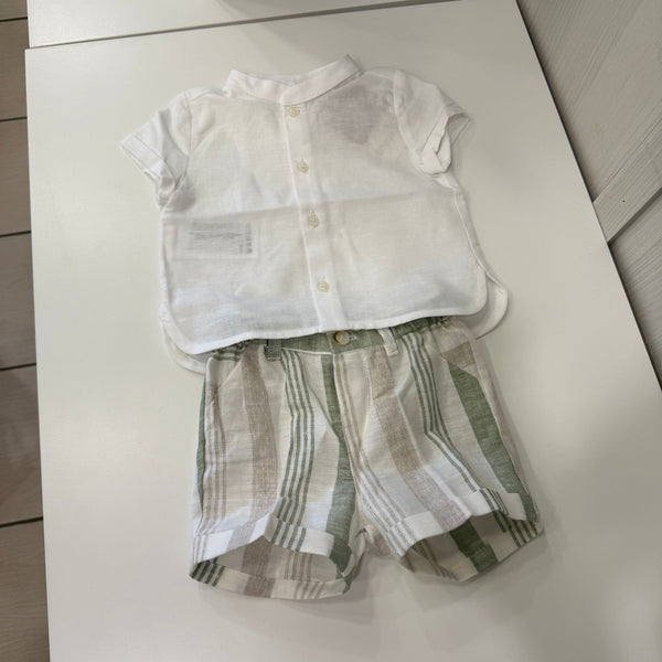 Completo corto in lino neonato