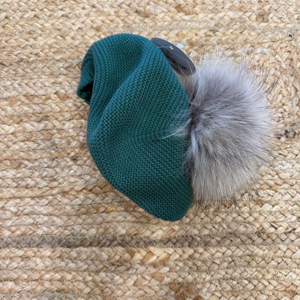 Basco verde con pelliccia ecologica