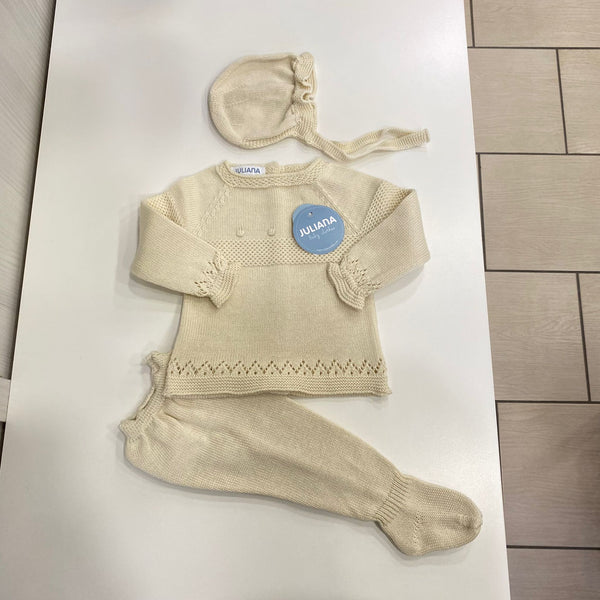 Tutina lunga 3 pezzi in filato leggero