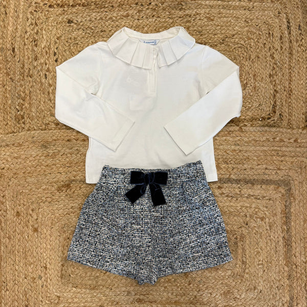 Completo bermuda fiocco bambina