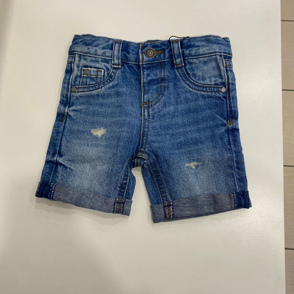Bermuda jeans con rotture neonato