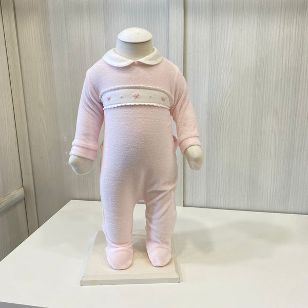 Tutina ciniglia con ricamo a mano