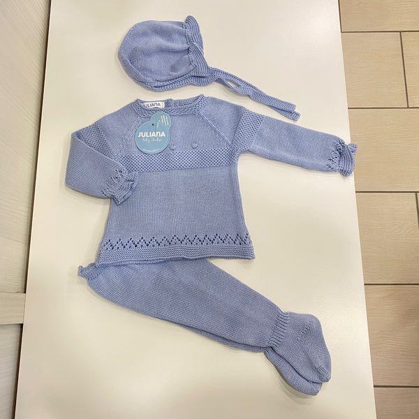 Tutina lunga 3 pezzi in filato leggero