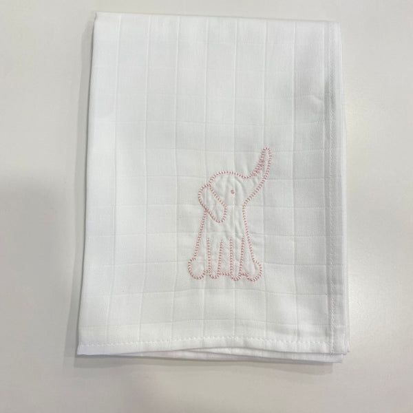 Panno di cotone ricamo elefante