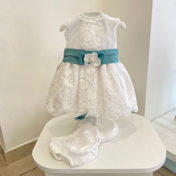 Baptismal dress with shorts and bonnet FILIPPA