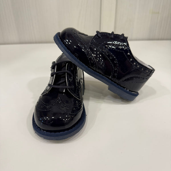 Francesina in pelle vernice blu