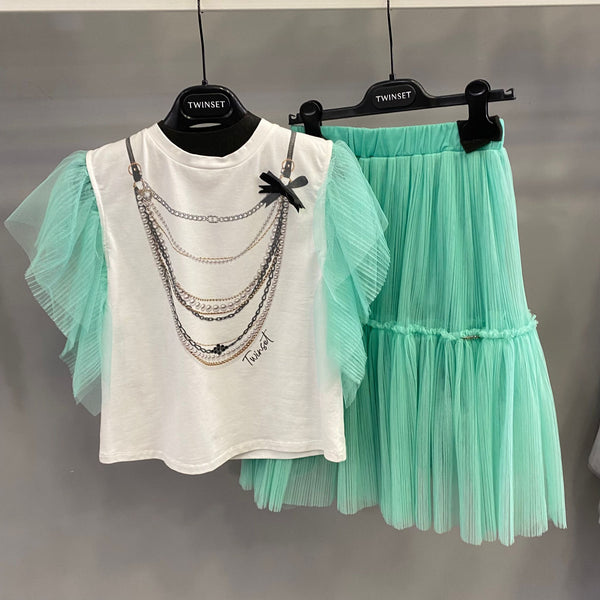 Coordinato TWINSET Gonna in tulle con shirt ragazza
