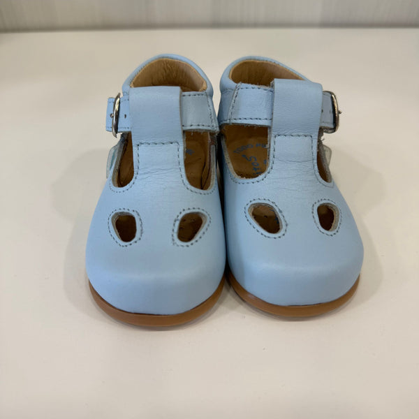 First steps shoes in light blue genuine leather from number 18 to 24 