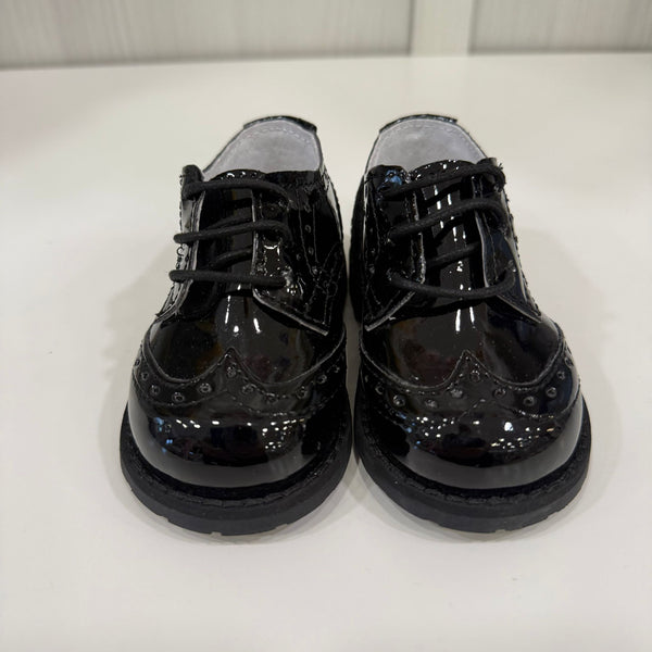 Francesina in pelle vernice nera