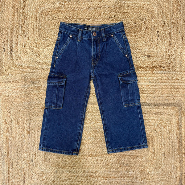 Jeans cargo a vita media bambina