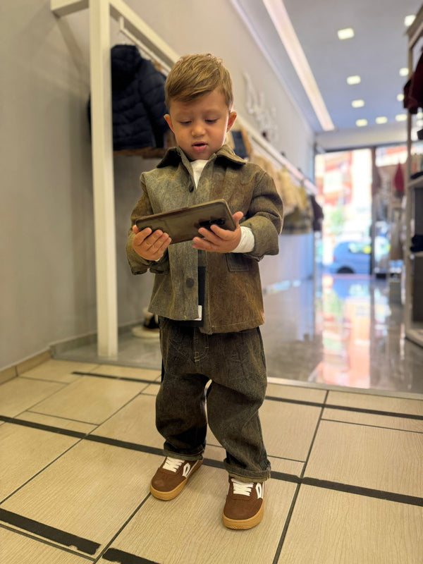 Completo denim lavato 2-16 anni