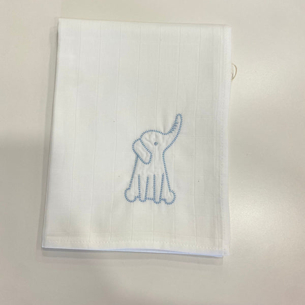 Panno di cotone ricamo elefante