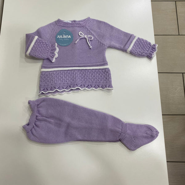 Tutina lunga 2 pezzi in filato leggero