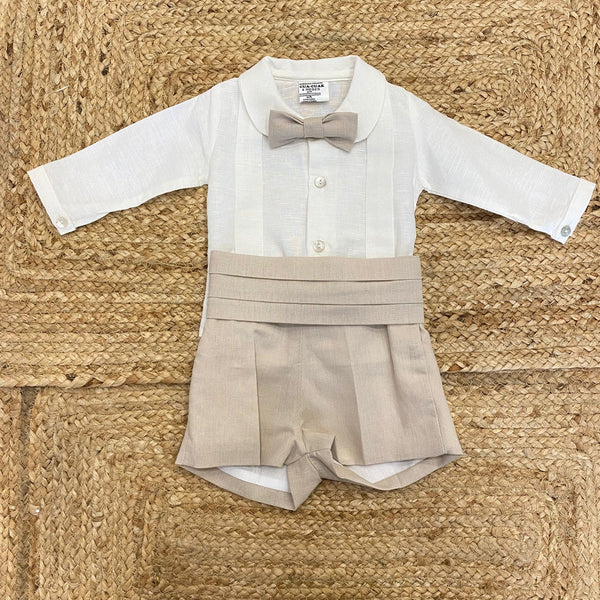 Completo battesimale beige