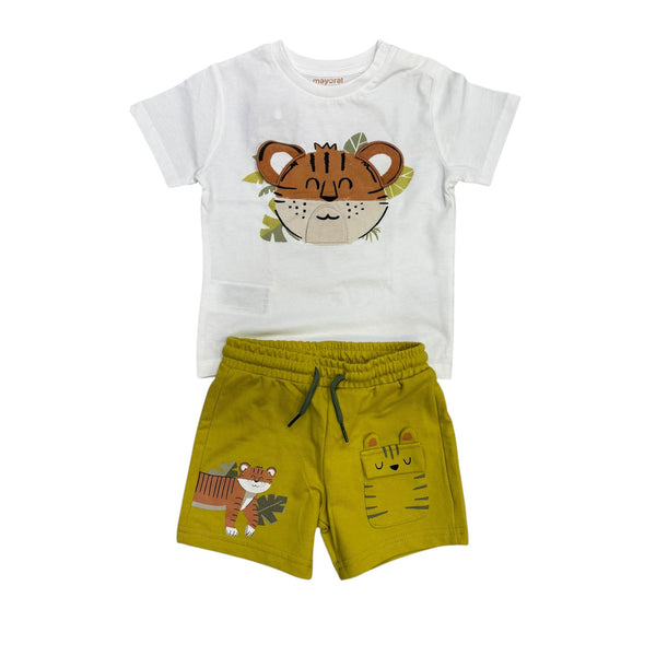Completo maglietta  e short interattiva tigre neonato