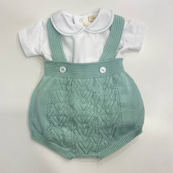 Salopette con body in cotone organico