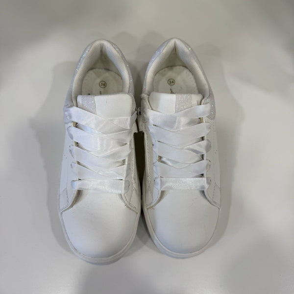 Sneakers con lacci raso cerimonia