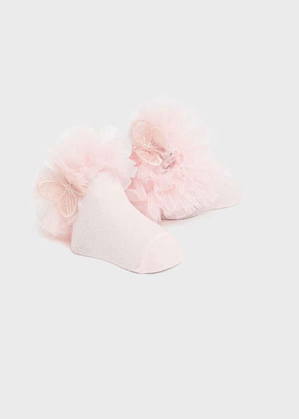 Set calze corte e fascia per capelli cotone organico neonata