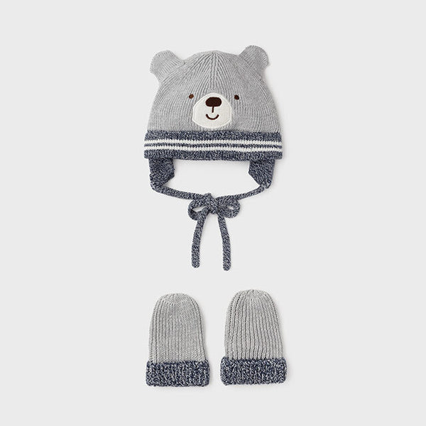 Completo cappello e manopole neonato