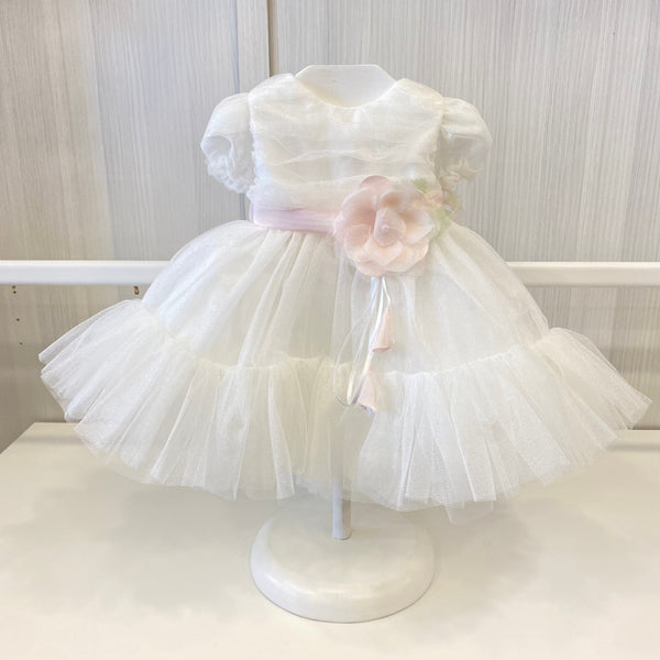 Flower baptismal dress with pearl 6605